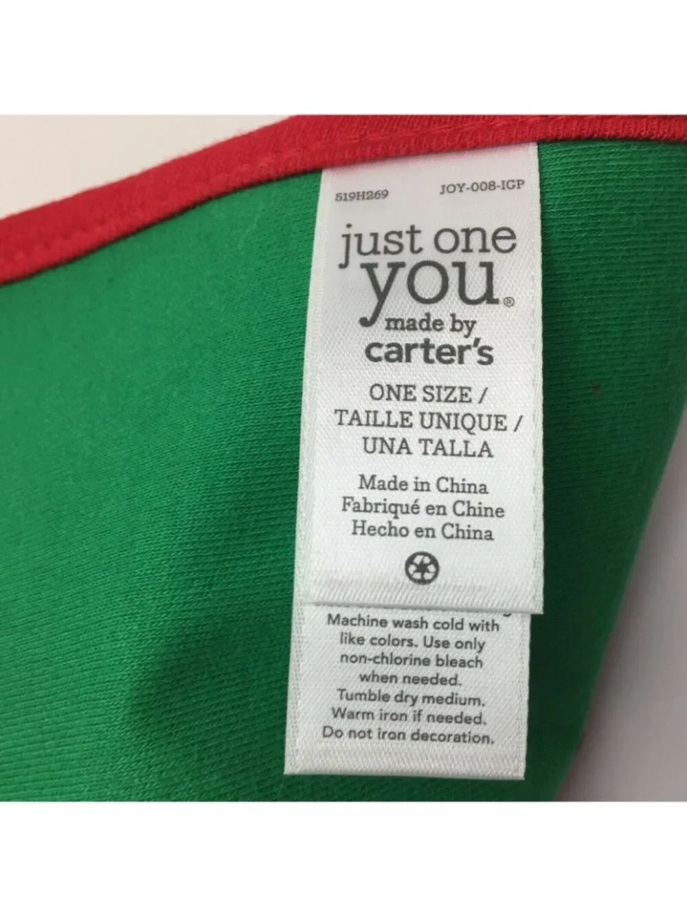 Carter's Just One You Green Christmas Teething Bib Dear Santa I Did My Best